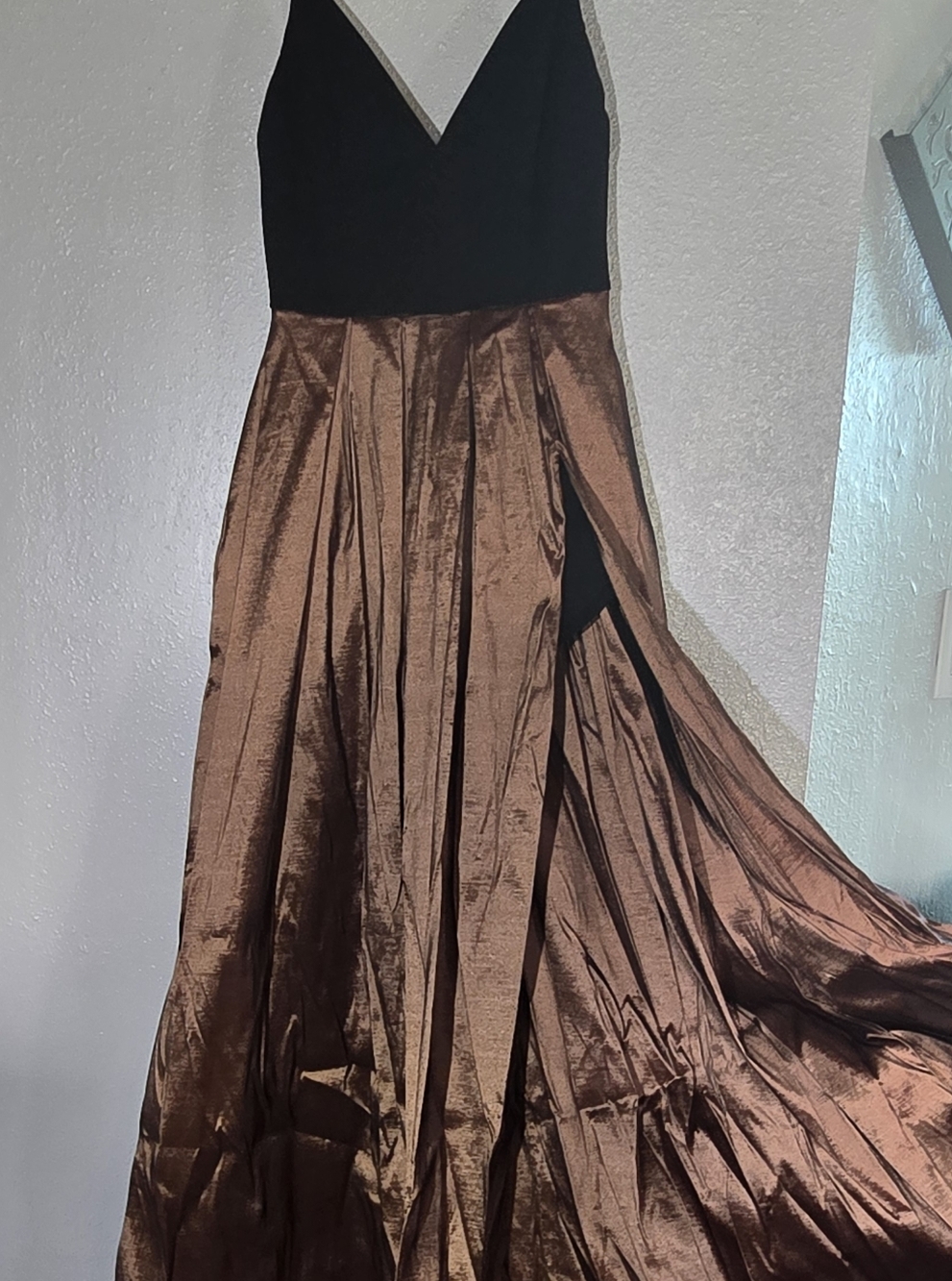 Women's Brown Satin Maxi Skirt
